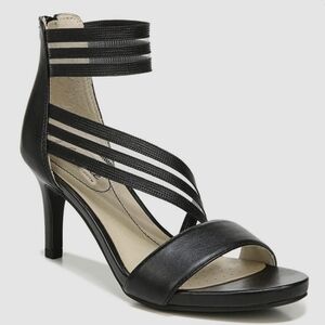 Life Stride Flex Mystique Black Strappy Heels